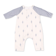 Load image into Gallery viewer, Lightning Bolt Viscose  Long Sleeve Raglan Henley Romper
