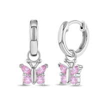 Load image into Gallery viewer, Butterfly Hoop Sterling Silver Earrings
