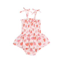 Load image into Gallery viewer, Strawberry Bliss Smocked Bubble W/ Skirt
