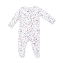Load image into Gallery viewer, Enchanted Woodland 2 Way Ruffle Back Zipper Footie

