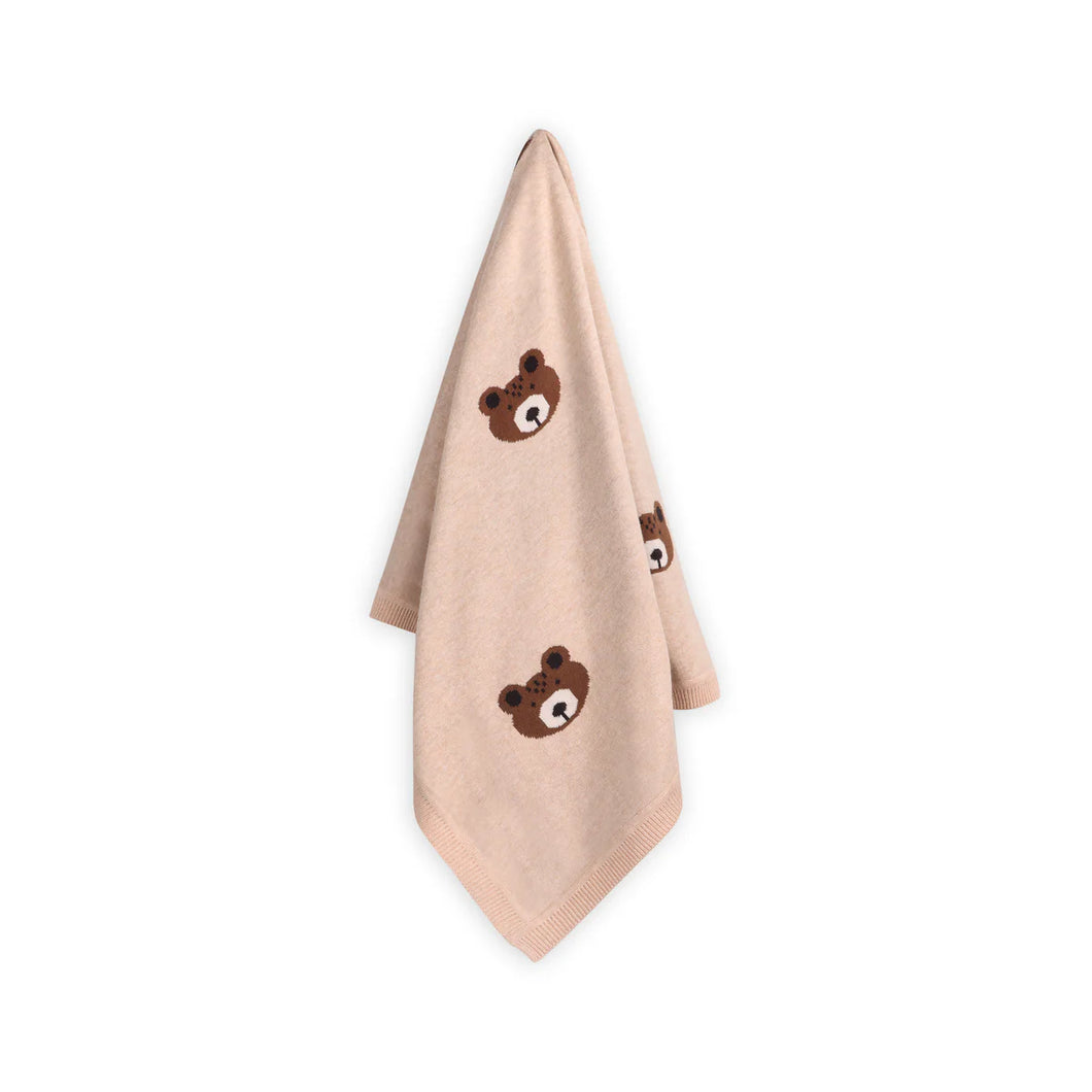 Organic Cotton Baby Blanket- Brown Bear