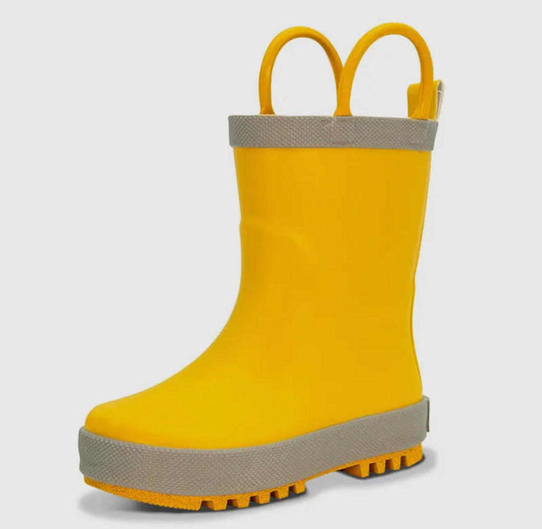 Kids Rubber Rain Boots-Yellow