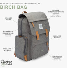 Load image into Gallery viewer, Birch Bag - Diaper Backpack in Gray
