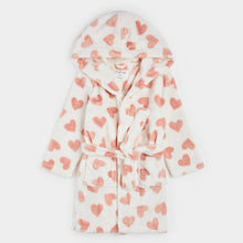 Load image into Gallery viewer, Heart Prints on Ivory Plush Robe
