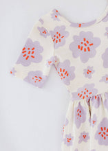 Load image into Gallery viewer, Short Sleeve Twirl Dress in Lavender Blooms
