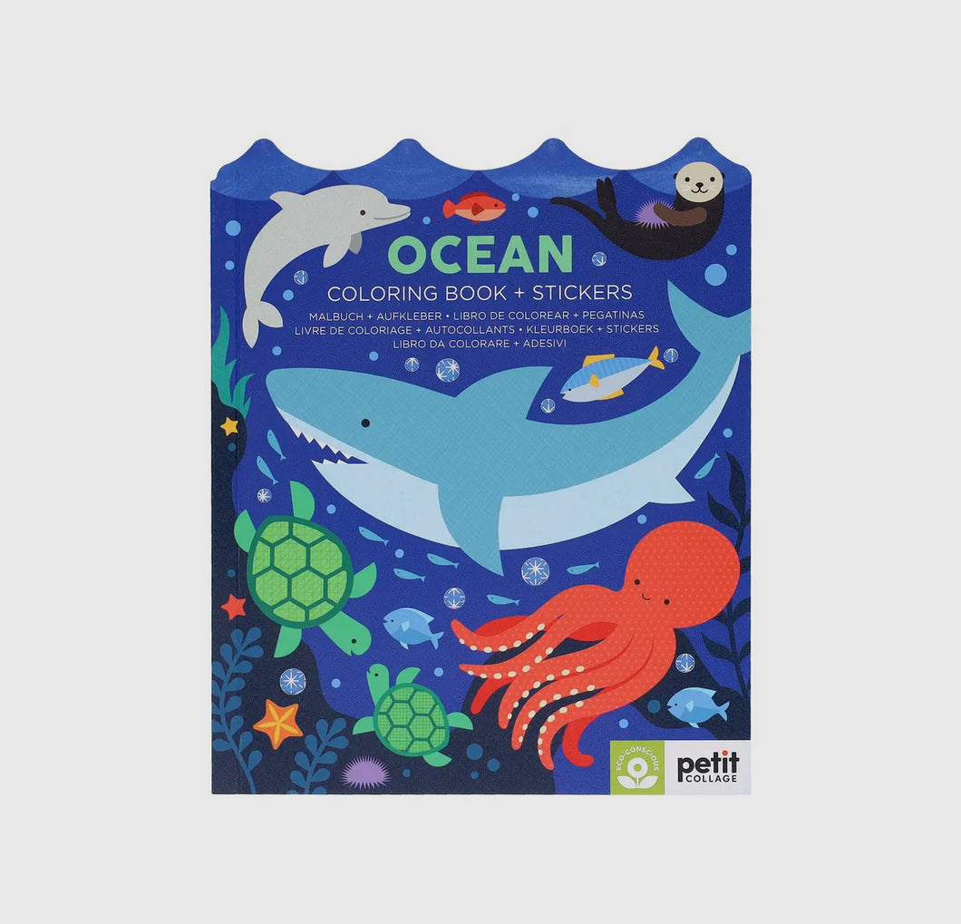 Ocean Coloring Book + Stickers