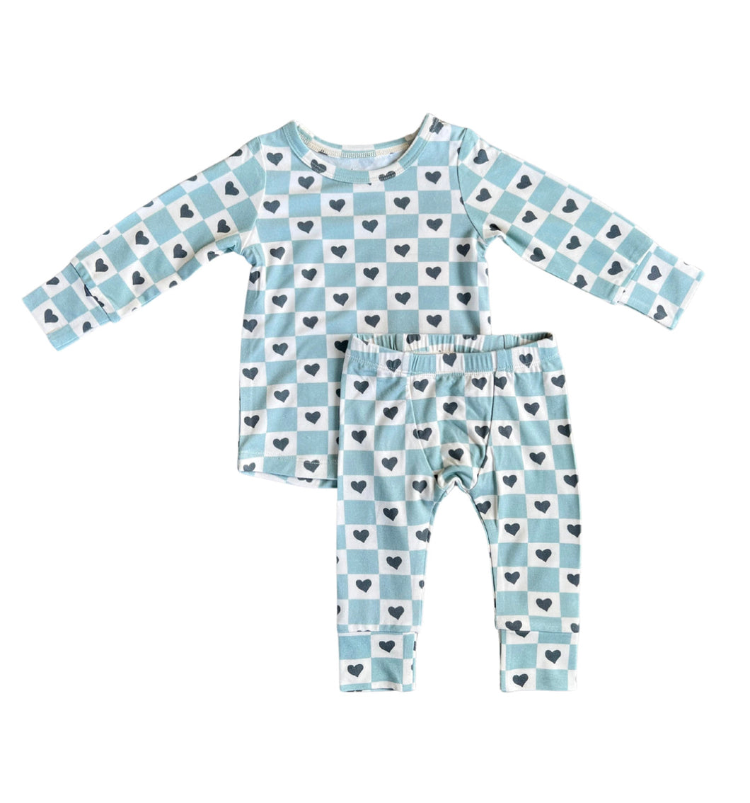 Boys Checkered Hearts Pjs