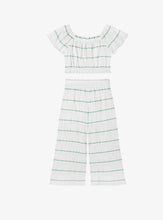 Load image into Gallery viewer, Stripes Long Trousers- Cream/Mint
