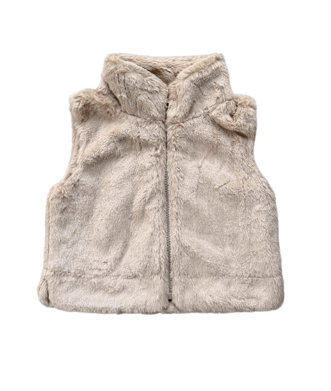 Fur Vest- Beige