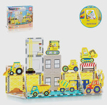 Load image into Gallery viewer, PicassoTiles 26pc Magnetic Tile Construction Adventure Set with Vehicle Figures
