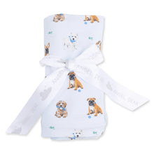 Load image into Gallery viewer, Bestie Dogs Blue Swaddle Blanket
