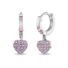 Load image into Gallery viewer, Puffed Heart Hoop Sterling Silver Earrings
