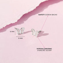 Load image into Gallery viewer, Petite Butterfly Sterling Silver Earrings
