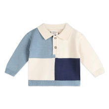 Load image into Gallery viewer, Luke Color Block Knit Baby Polo &amp; Pant Set

