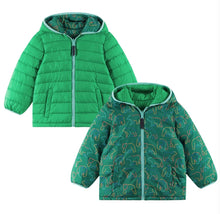 Load image into Gallery viewer, Kids Reversible Puffer Jacket- Green Bear
