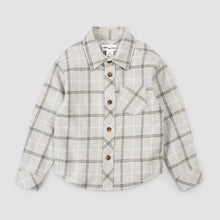 Load image into Gallery viewer, Light Grey Plaid Flannel Shirt

