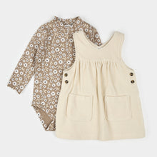 Load image into Gallery viewer, Daisy Print Overall Corduroy Dress Set
