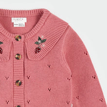 Load image into Gallery viewer, Berry Pointelle Knit Cardigan
