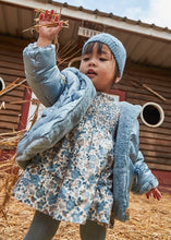 Load image into Gallery viewer, Baby Ruffled Velvet Dress- Blue Bell
