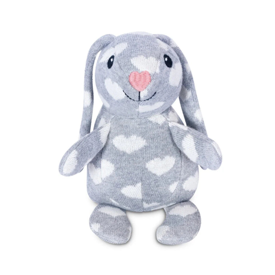 Knit Patterned Bunny Plush - Valentine