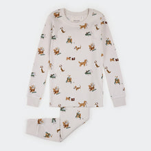 Load image into Gallery viewer, Santa Paws Print on Crème PJ Set
