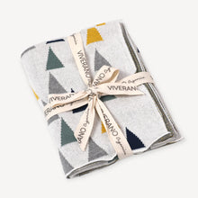 Load image into Gallery viewer, Organic Cotton Knit Blanket- Triangles
