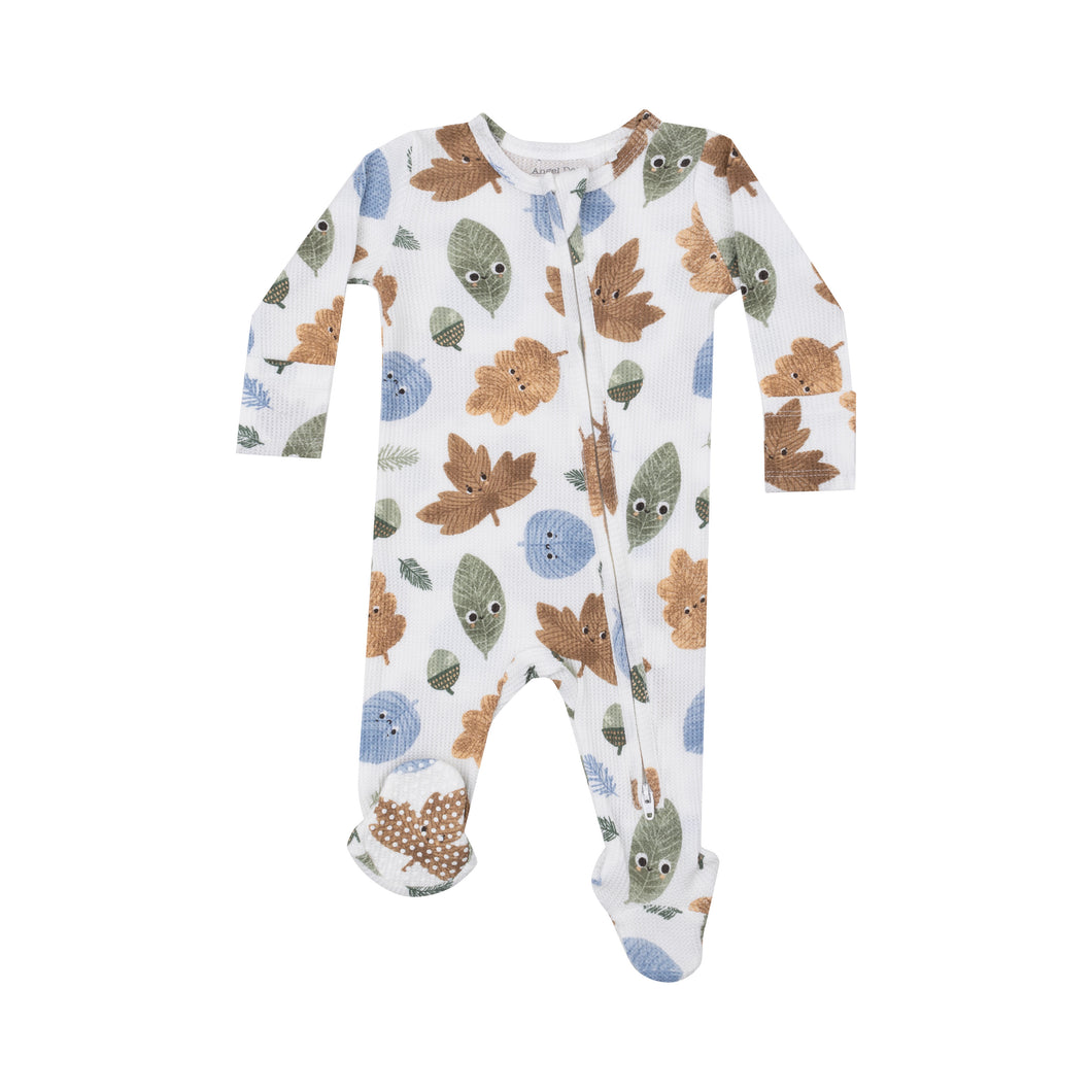 Cuddly Leaves 2 Way Zipper Footie