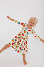 Load image into Gallery viewer, Colorful Apples Twirl Dress
