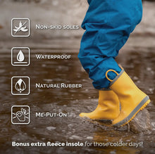 Load image into Gallery viewer, Kids Rubber Rain Boots-Yellow
