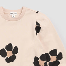 Load image into Gallery viewer, Bold Flower Print on Almond Fleece Sweater Dress
