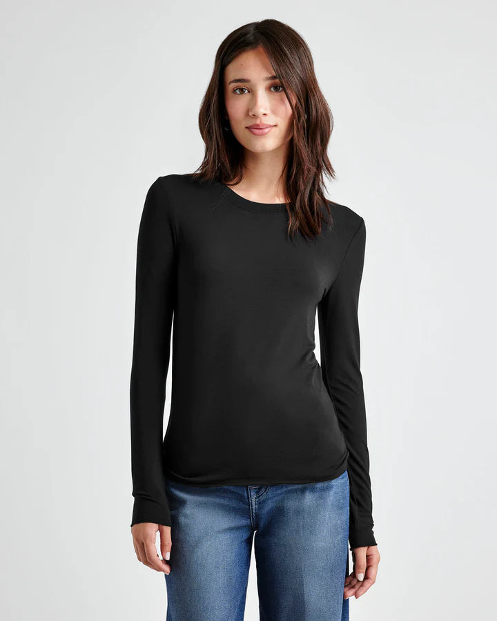 Splendid Bamboo Long Sleeve Tee- Black