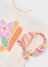 Load image into Gallery viewer, Girl Graphic T-shirt with Hair Tie- Bone
