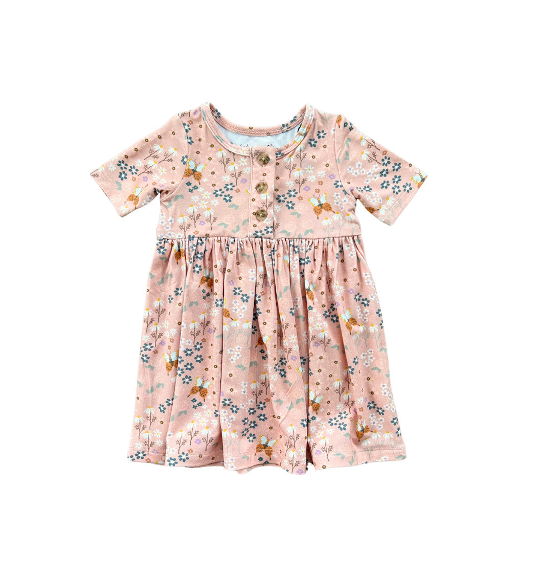 Butterfly Garden Henley Dress