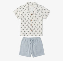 Load image into Gallery viewer, Boy's Organic Shirt &amp; Shorts Set - Poppy
