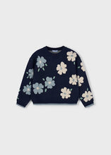 Load image into Gallery viewer, Girl Jacquard Sweater- Petroleum
