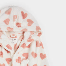 Load image into Gallery viewer, Heart Prints on Ivory Plush Robe
