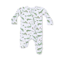 Load image into Gallery viewer, Crayon Alligators- 2 Way Zipper Footie
