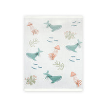 Load image into Gallery viewer, Organic Cotton Knit Baby Blankets- Ocean Jellyfish 3D
