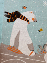 Load image into Gallery viewer, Organic Blanket- Polar Bear Ski 3D
