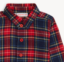 Load image into Gallery viewer, Holiday Plaid Flannel L/s Henley Top + Pant
