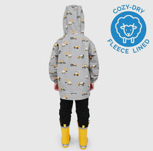 Load image into Gallery viewer, Kids Fleece Lined Rain Jackets-Grey Construction
