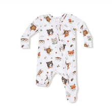 Load image into Gallery viewer, Woodland Animal Faces - 2 Way Zipper  Footie
