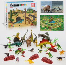 Load image into Gallery viewer, PicassoTiles 32pcs Dinosaur Action Figures Toy Set
