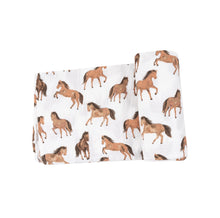 Load image into Gallery viewer, Swaddle Blanket- Horses 47 x 47
