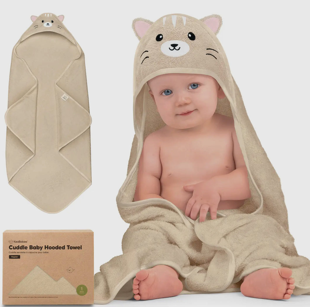 Cuddle Baby Hooded Towel- Cat