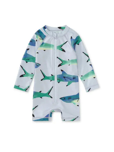 Rash Guard Baby Swimsuit- Painted Sharks Tea Collection