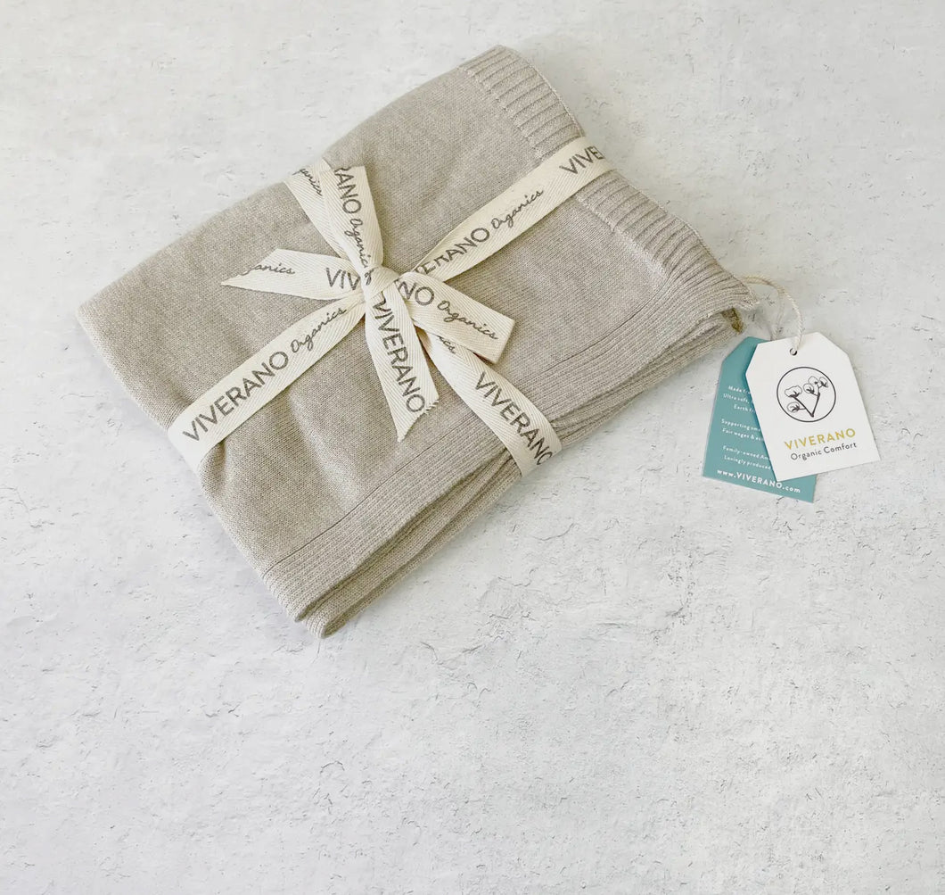 Organic Cotton Blanket- Oatmeal Heather