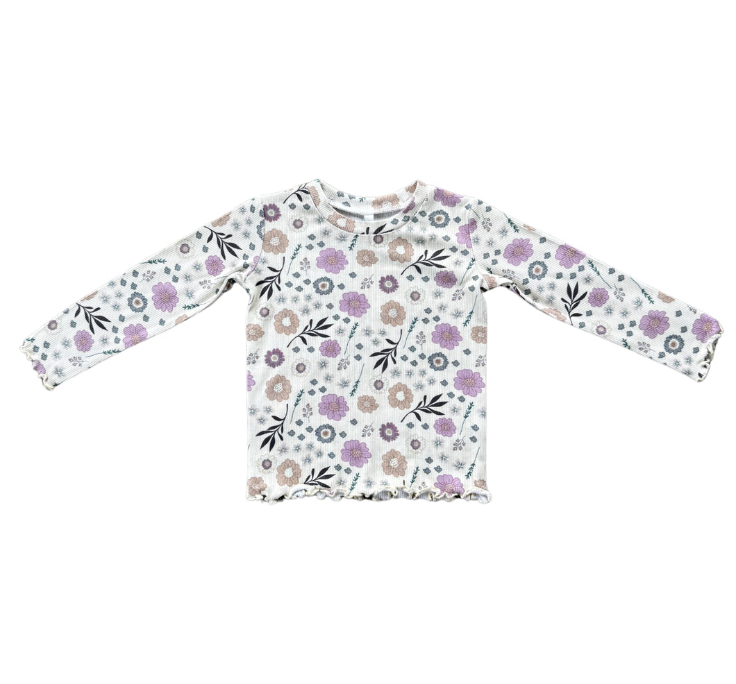 Lettuce Hem Tee- Winter Floral