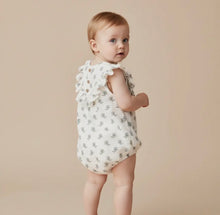 Load image into Gallery viewer, Baby Organic Sleeveless Ruffle Bubble Romper- Poppy
