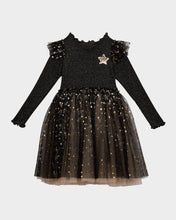 Load image into Gallery viewer, Petite Hailey Girl&#39;s Golden Star Frill Tutu Dress
